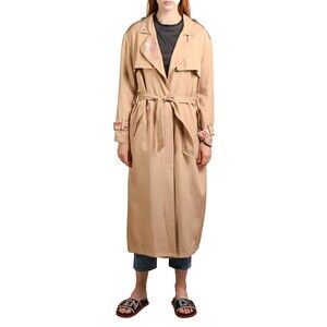 Maje Women’s Glorie Trench Coat size 36 Embroidered Lightweight French Chic